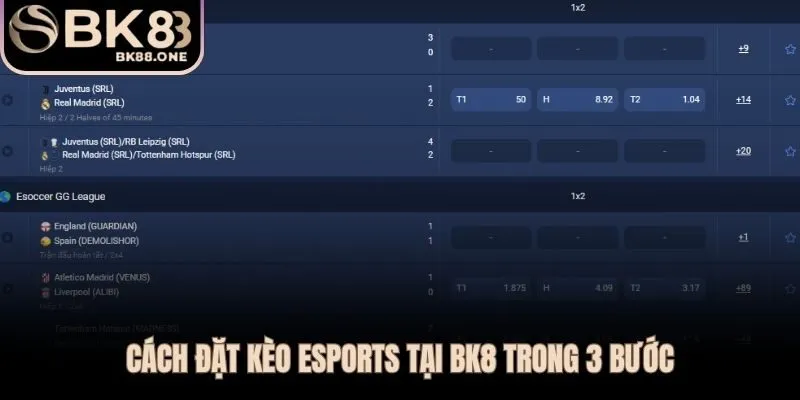 Lịch Thi Đấu Esports Mới Nhất - Xem Kèo Và Đặt Cược Tại BK8 3 bước đặt kèo esports tại BK8 từ chọn trận đến xác nhận cược